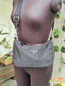Prada Black Nylon and Leather Re-Edition 2005 Shou