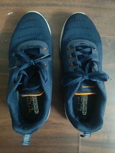 Navy Skechers Memory Foam Sneakers