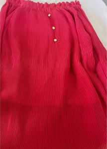 Vibrant Red Off-Shoulder Pleated Top