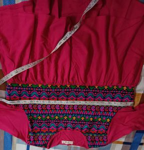 Embroidered hot Pink Kurta/top