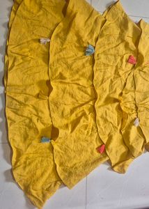 Girls Yellow Tiered Dress with Tassels
