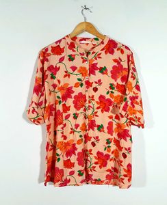Coral Printed Tunic Top For Women's