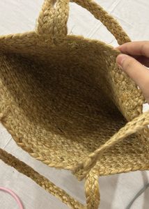 Jute Tote Bag with Braided Handles