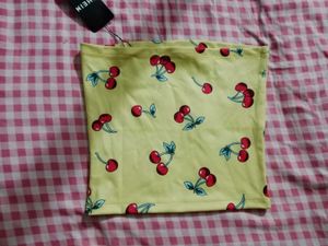 Cute Cherry Print Tube Top
