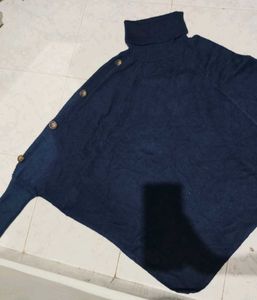 Navy Blue Button Detail Sweater