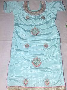 Sky Blue Embroidered Kurta