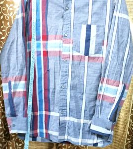 Shirt Blue Pure Cotton High Quantity Standard