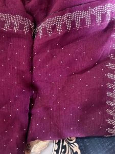 Elegant Burgundy Saree