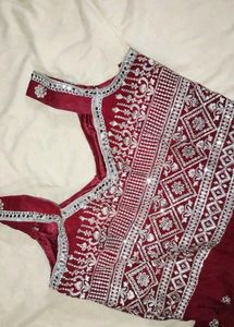 Maroon Embellished shrara set