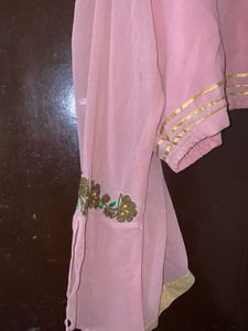 Elegant Pink Embroidered Gown