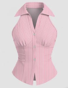 Pink Striped Halter Neck Top