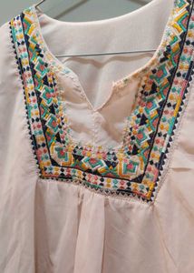 Embroidered V-Neck Blouse