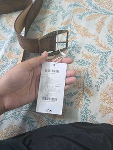 SAVANA Brown Embossed Leather Belt