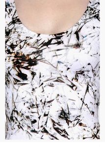 Abstract Print Sleeveless Sheath Dress