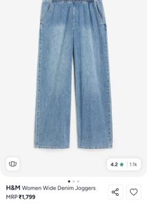 H&M Wide Denim Joggers – XS