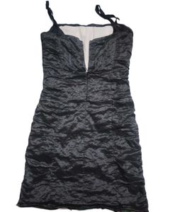 Chic Ruched Black &amp; White Mini Dress