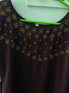 Elegant Maroon Embroidered Kurta