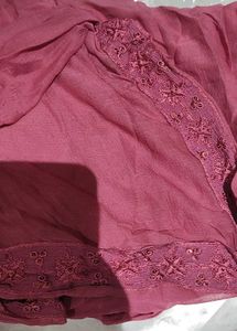Embroidered Pink one-piece