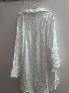 White Floral Embroidered Button-Down Shirt