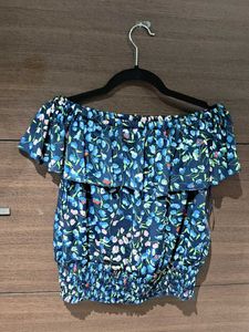 Off-Shoulder Floral Print Top