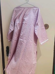 Pink Striped Cotton Kurta