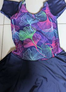 Colorful Leaf Print Swimsuit