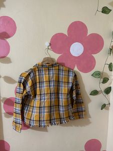 Yellow Plaid Cropped Shirt
