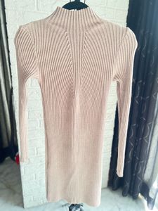 Ribbed Mock Neck Mini Dress