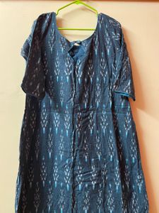 Blue Ikat Print Kurta