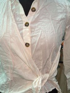 Chic Wrap-Around Tie-Front Blouse