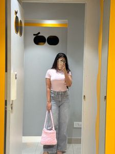 Cute Pink Knitted Pouch Bag