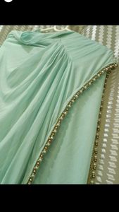 Elegant Mint Green Drape Saree