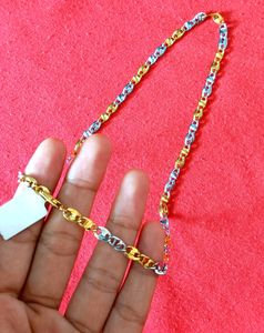 Gold Plated Chain for Men, Women &amp; Girls (HALF-GOLD-SILVER-03)