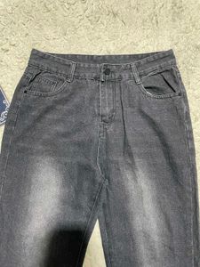 Flared Grey Denim Jeans