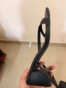 Stylish Black Strappy Square-Toe Heels