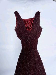 Sparkling Embellished Maroon Dress