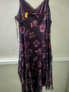 Zudio Floral Mesh Asymmetric Slip