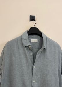 Light Blue Linen Blend Shirt