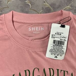 Shein Pink Graphic Print Tee