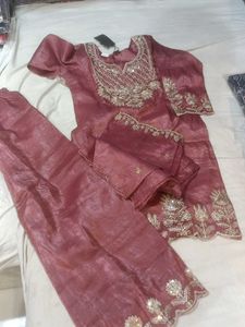 Embroidered Kurta with Pants & Dupatta