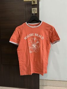 Orange Malibu Beach Graphic T-Shirt