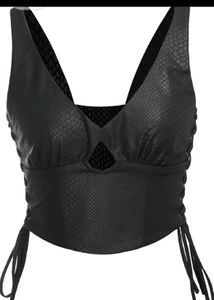 Y2k Black Corset Top XS
