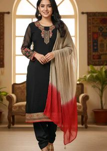 Elegant Embroidered dress material with Dupatta