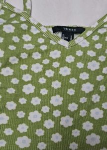 Floral Green Crop Top