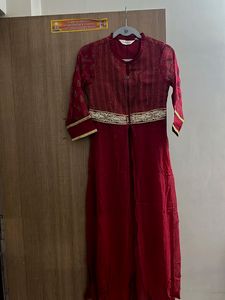 Red Embellished Lehenga Skirt