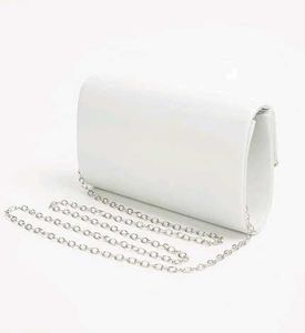 Code by Lifestyle White Shimmer Clutch