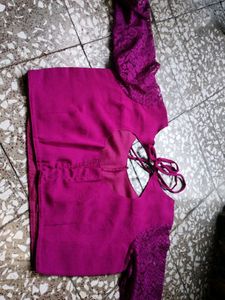 Magenta Lace Blouse