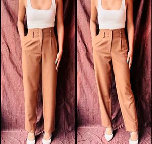 High Waist Formal Brown Trousers pants Office Wear