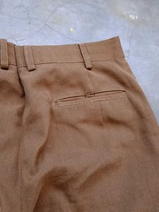 Men Women Brown Classic Cotton Trousers Pant