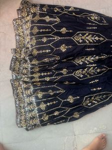 Elegant Navy Blue Embroidered Lehenga Choli
